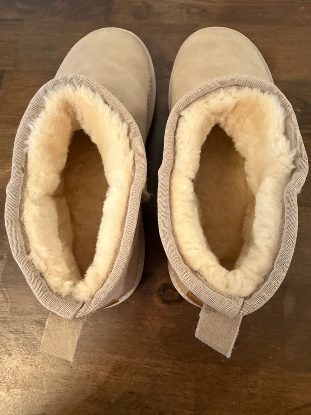 Belimo Sand Suede Shearling Lined Ankle Booties